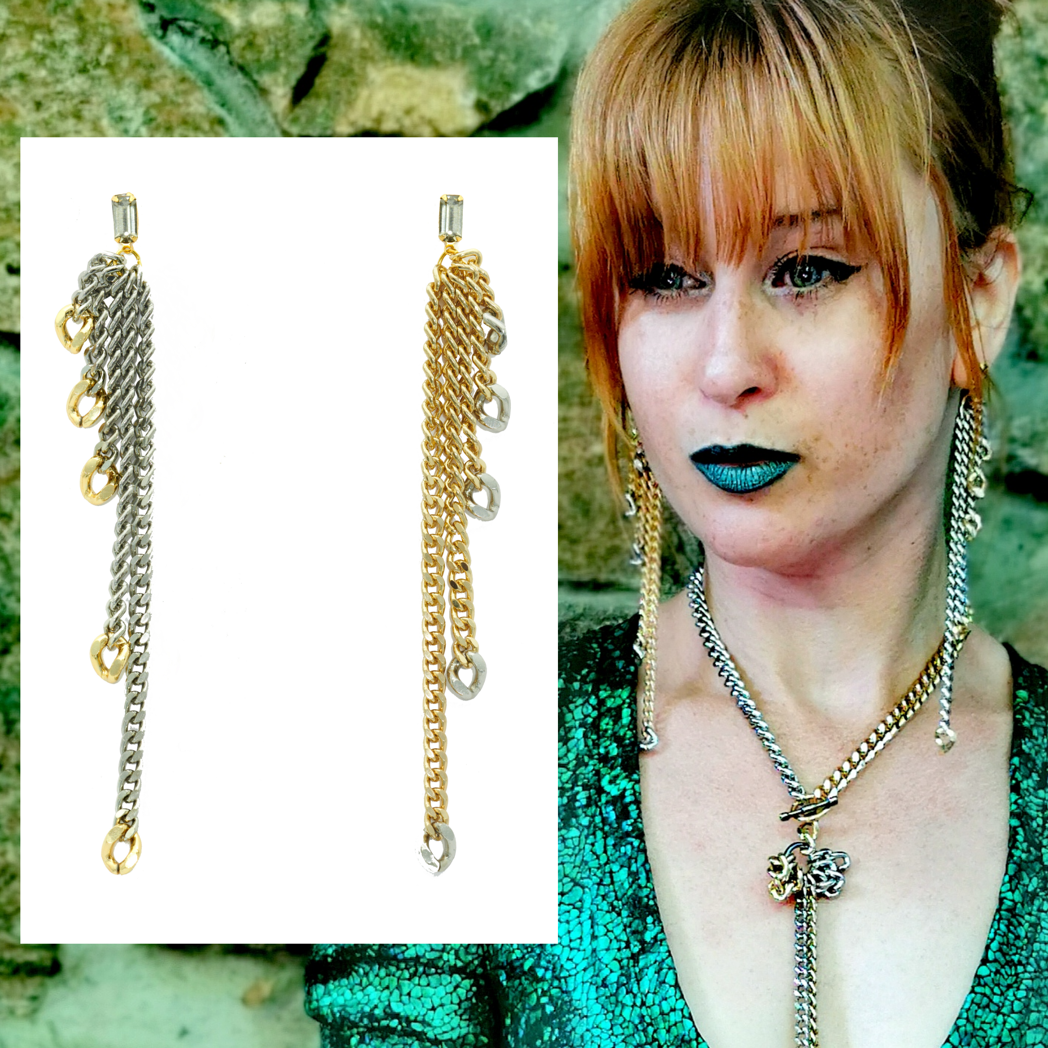 NEW IN ! Switch Bicolor Fringe Earrings