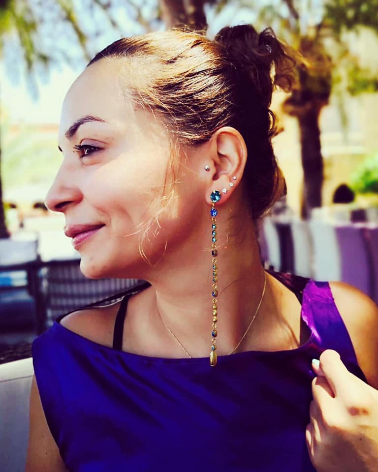 Summer Earrings Love .... Our Statement Long Blue Swarovki Earrings