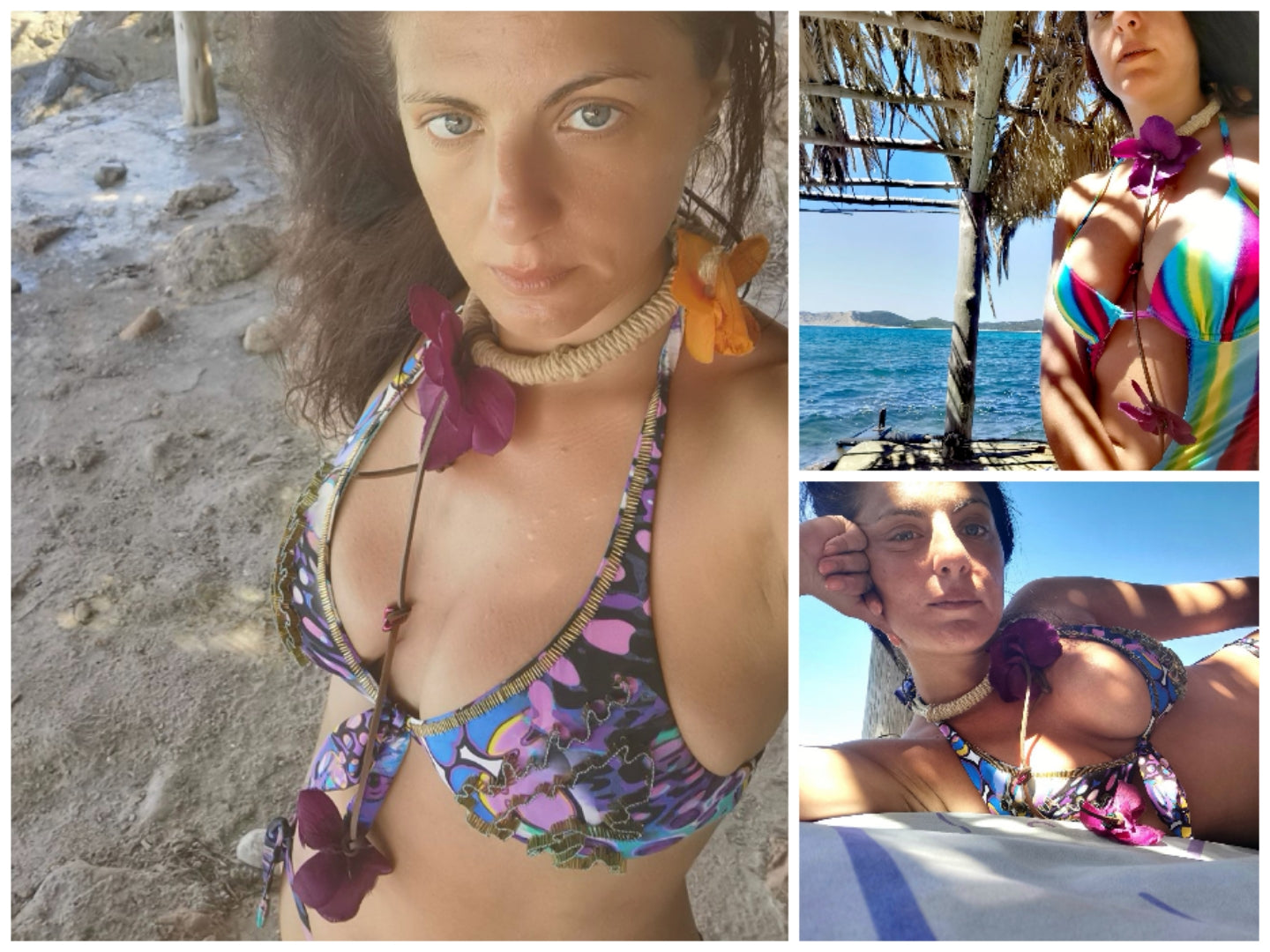 floral necklace boho beachwear