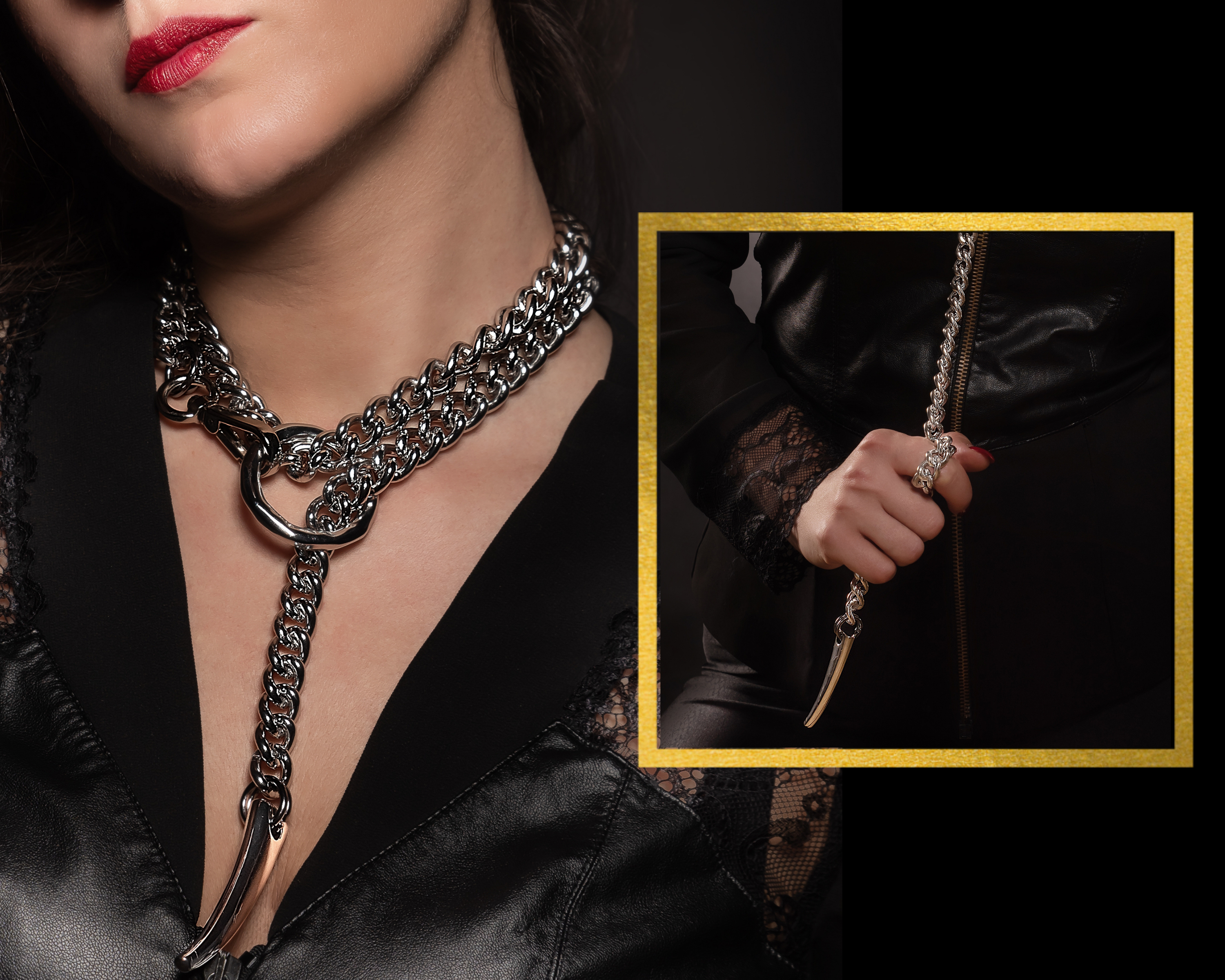 luxury bdsm dog chain collar