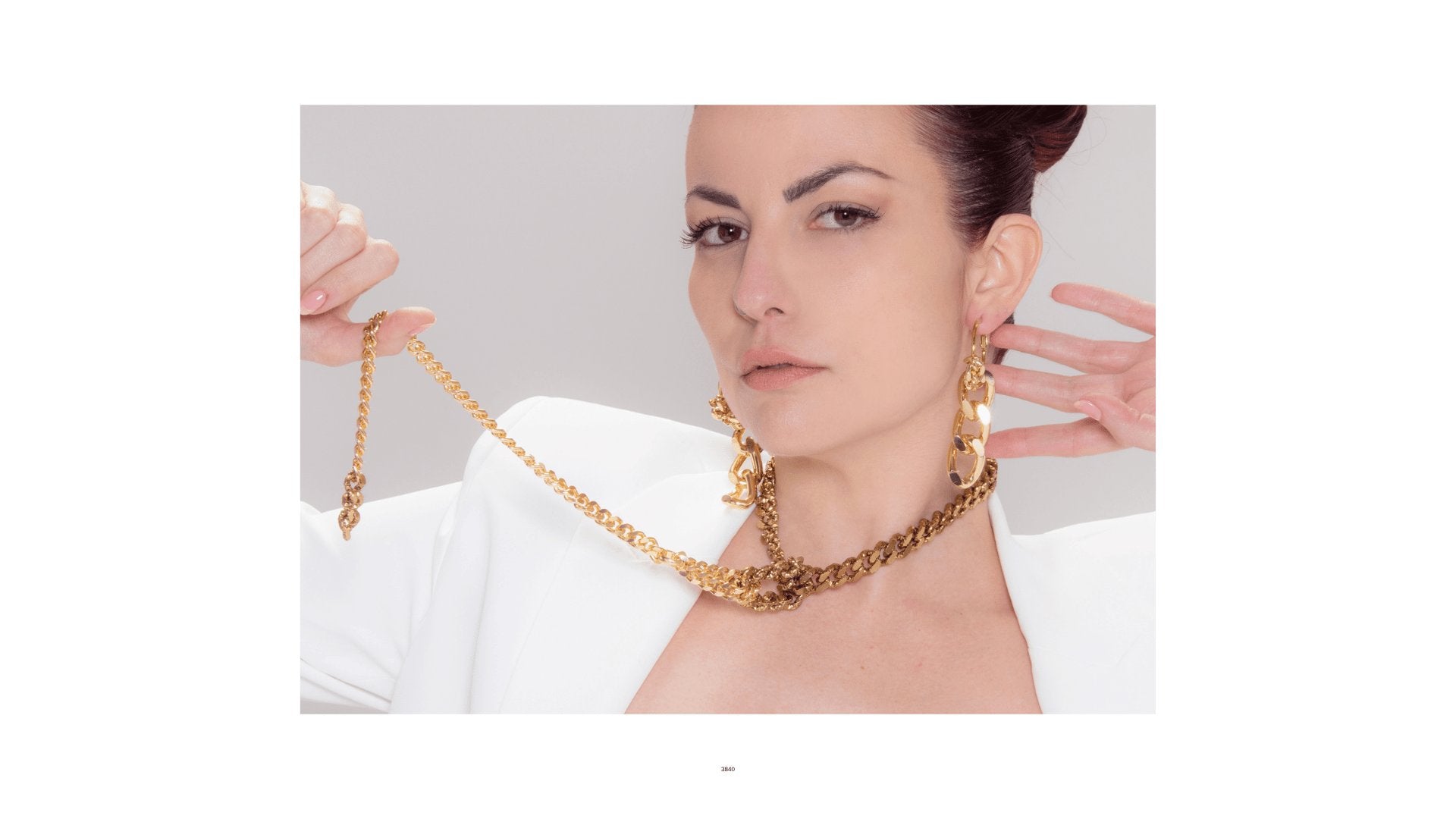 statement chain y long necklace gold