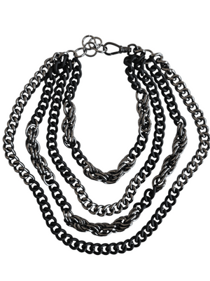 black gothic multistrand chain necklace