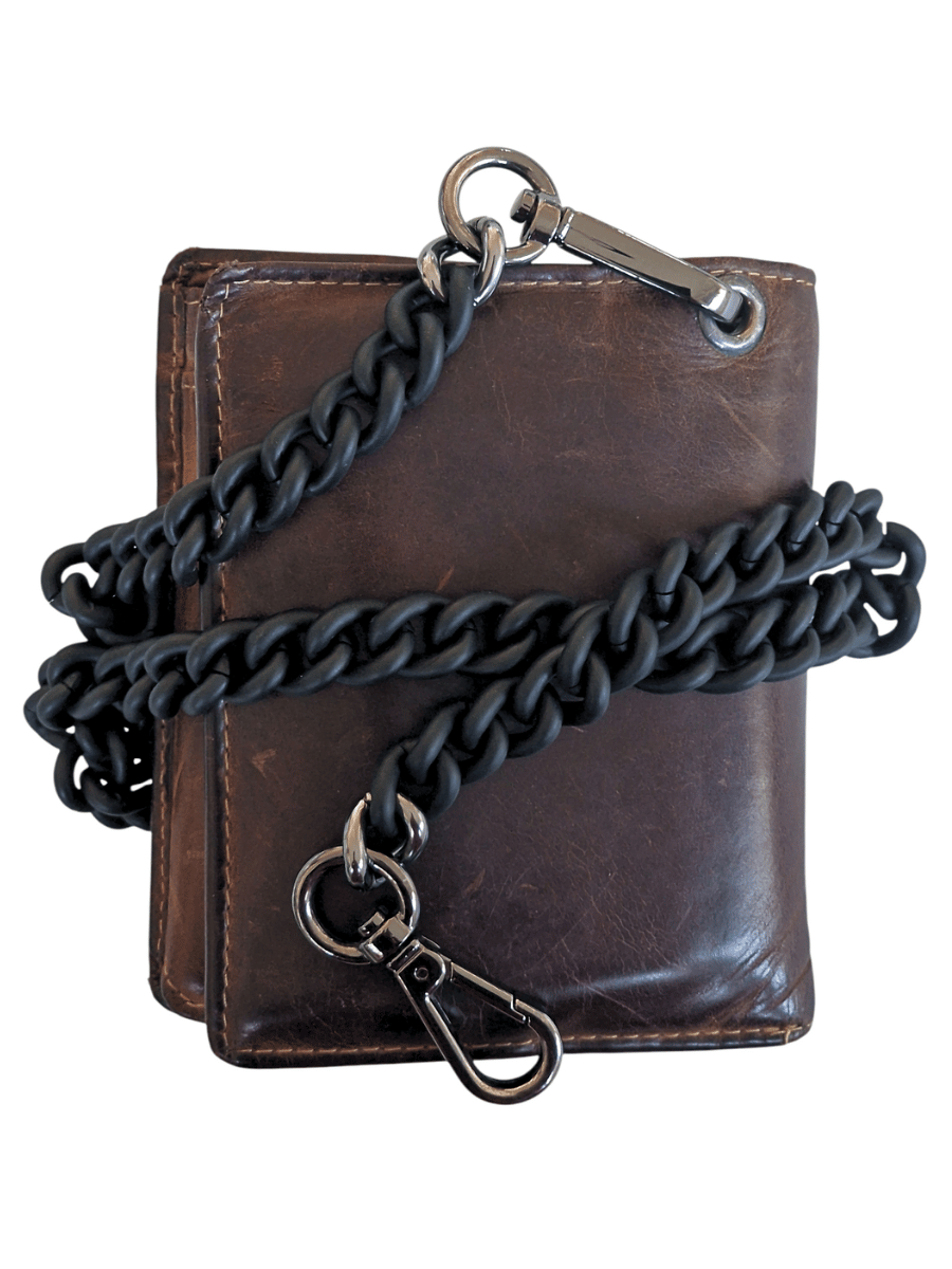 wallet chain for men wrapped around wallet