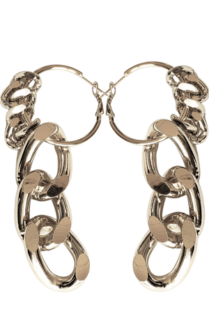 Big chain hoop earrings silver