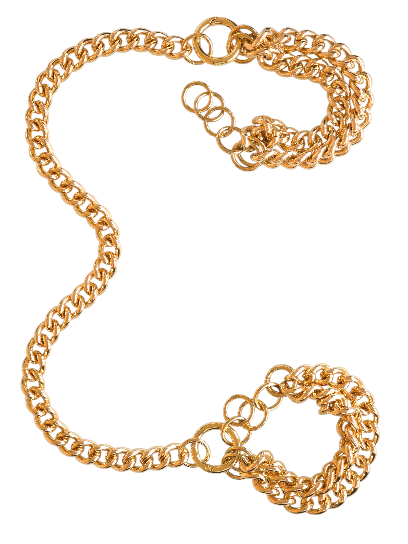 gold chain cuffs set with detachable chain connector