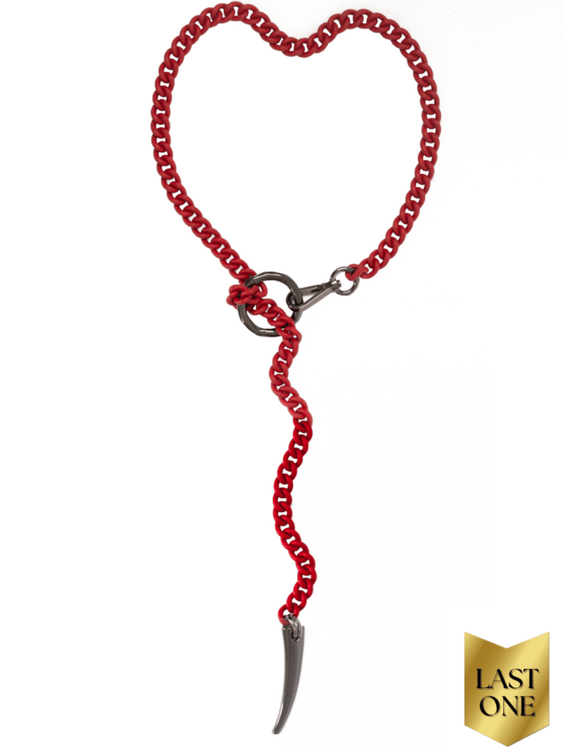 FORBIDDEN Necklace - Red Matte & Gunmetal ((Last Ones)