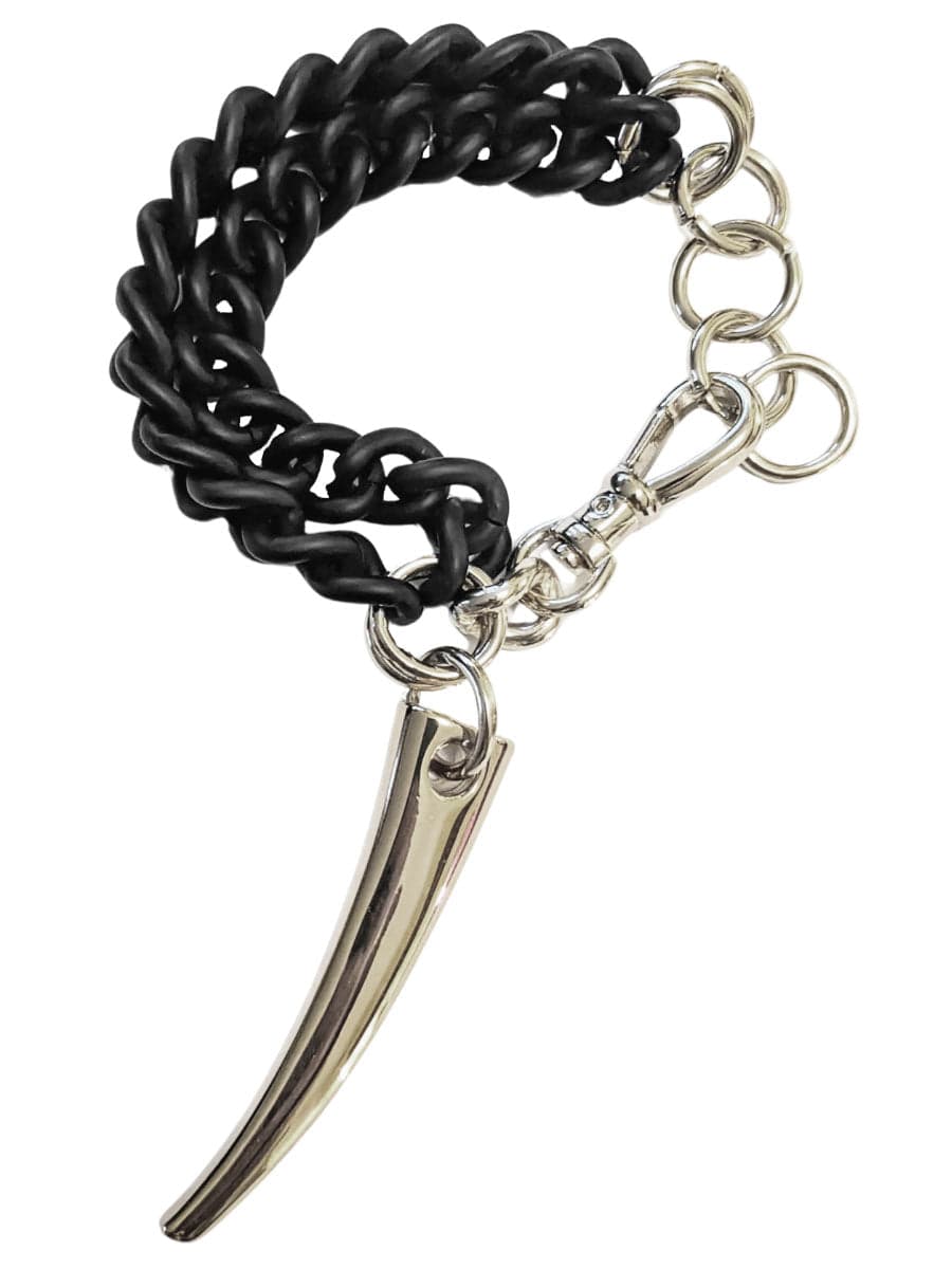 black chain claw bracelet with silver pendant