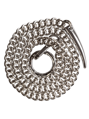 Long chain necklace with claw and O ring silver