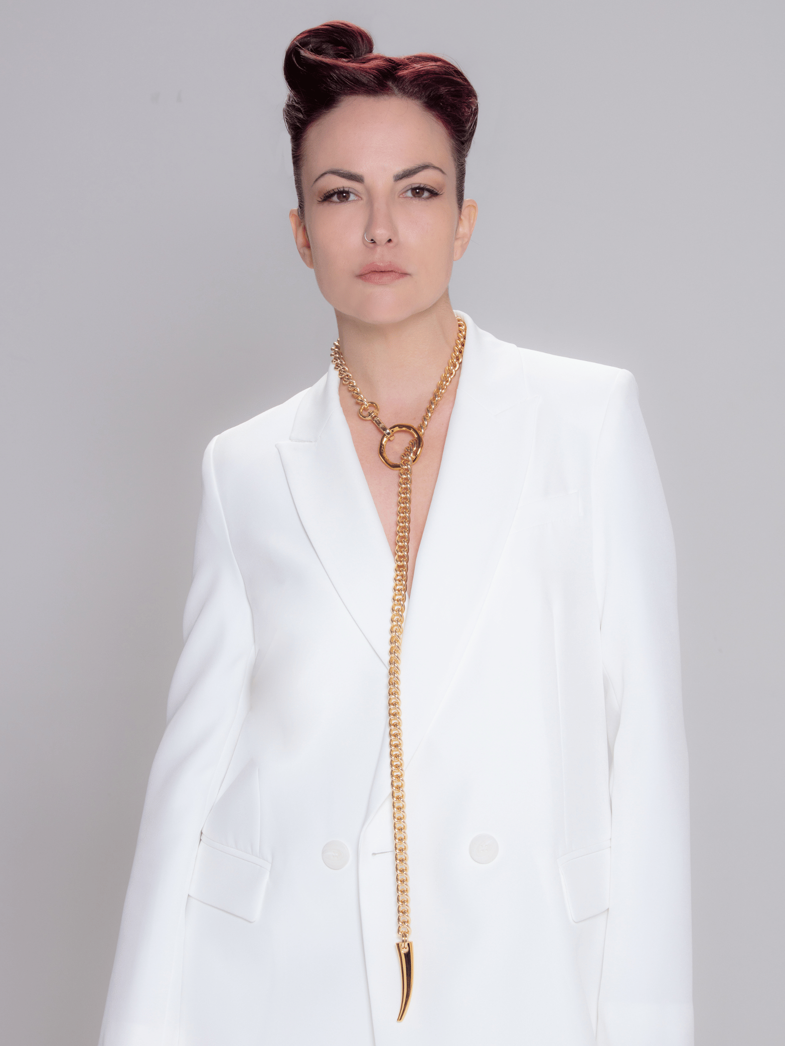 forbidden necklace gold on model