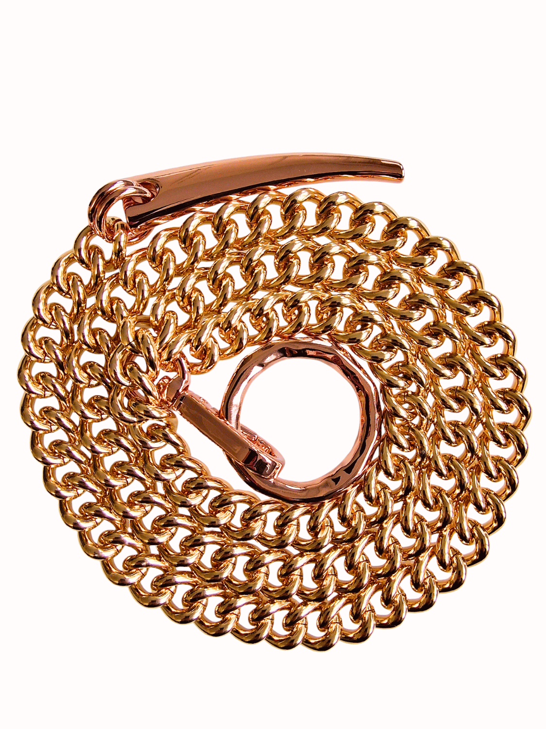 two toned gold and rose gold long chain necklace with pendant