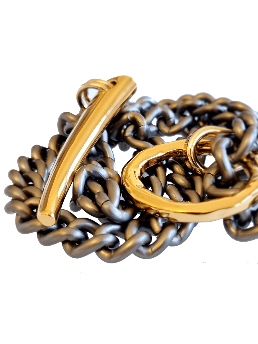 steampunk chain necklace detail