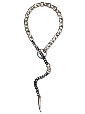 chunky chain necklace silver and black post apocalyptic