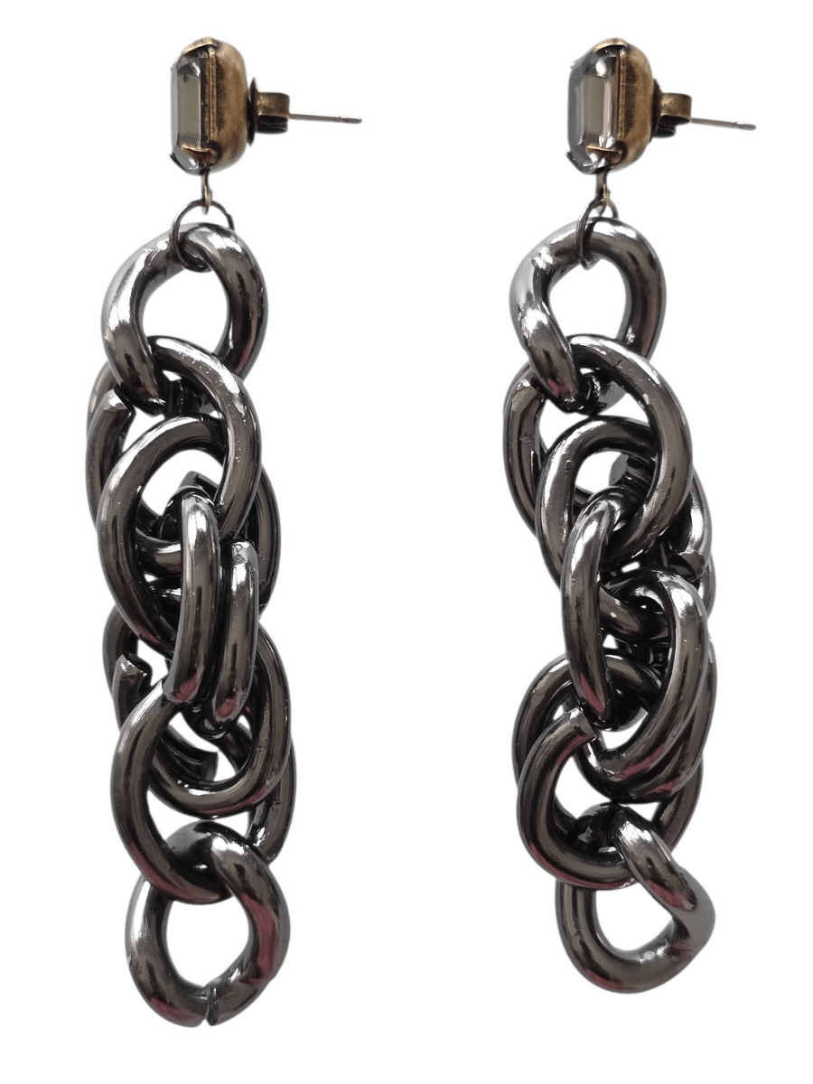 long statement chunky chain earrings