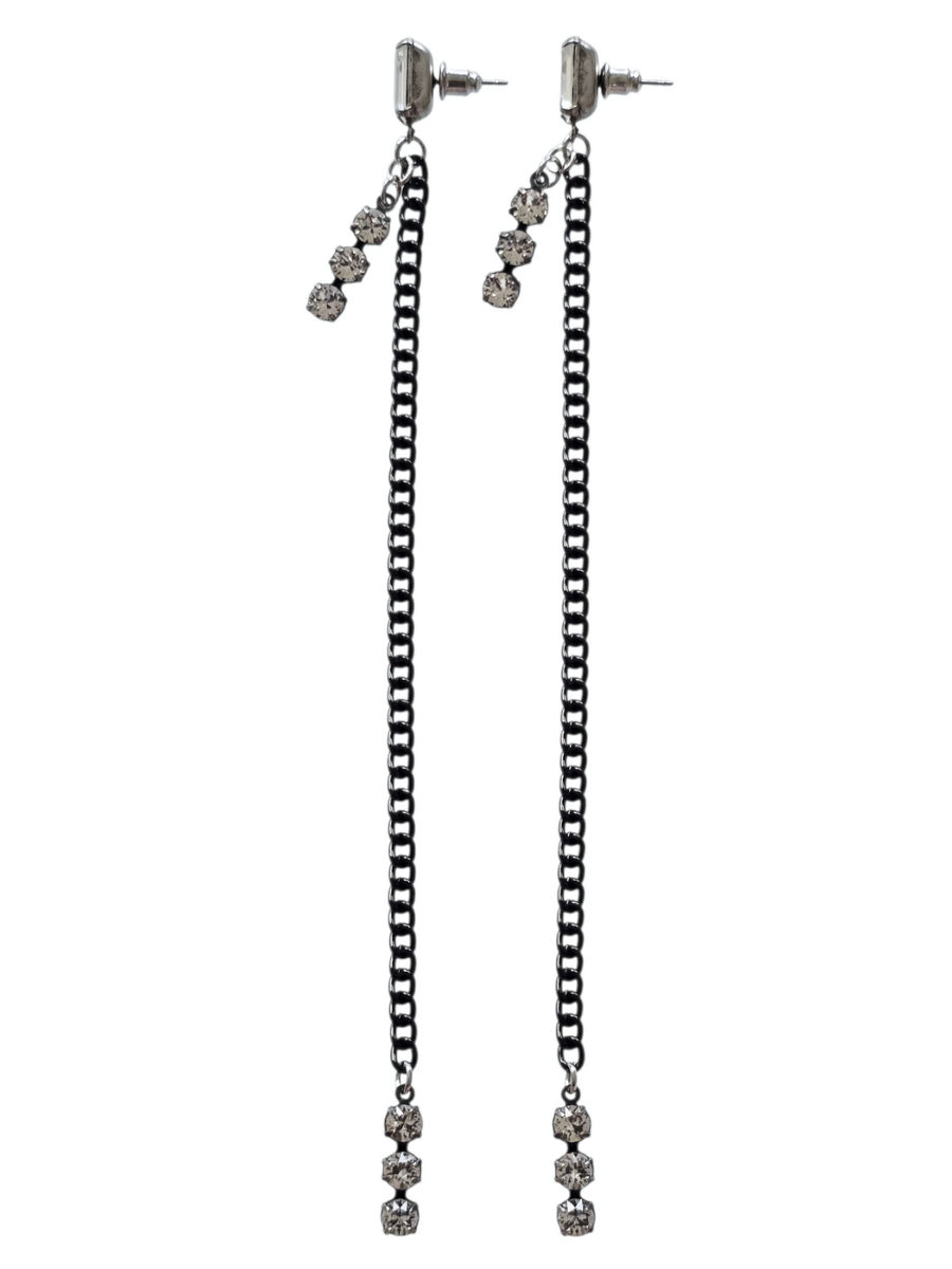 COCKTAIL Earrings - Black & Silver (New)