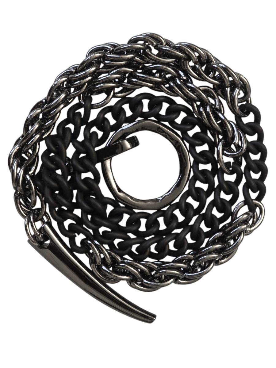 long chunky chain necklace black gunmetal