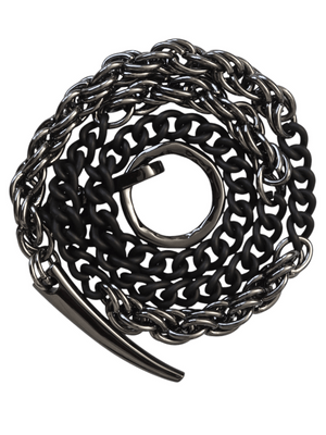 long chunky chain necklace black gunmetal