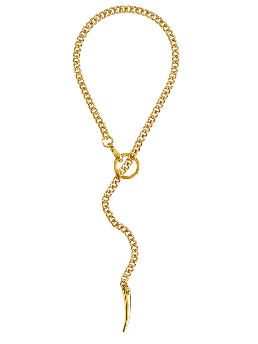 Long Gold Chain Necklace – Glam O-Ring Statement Jewelry