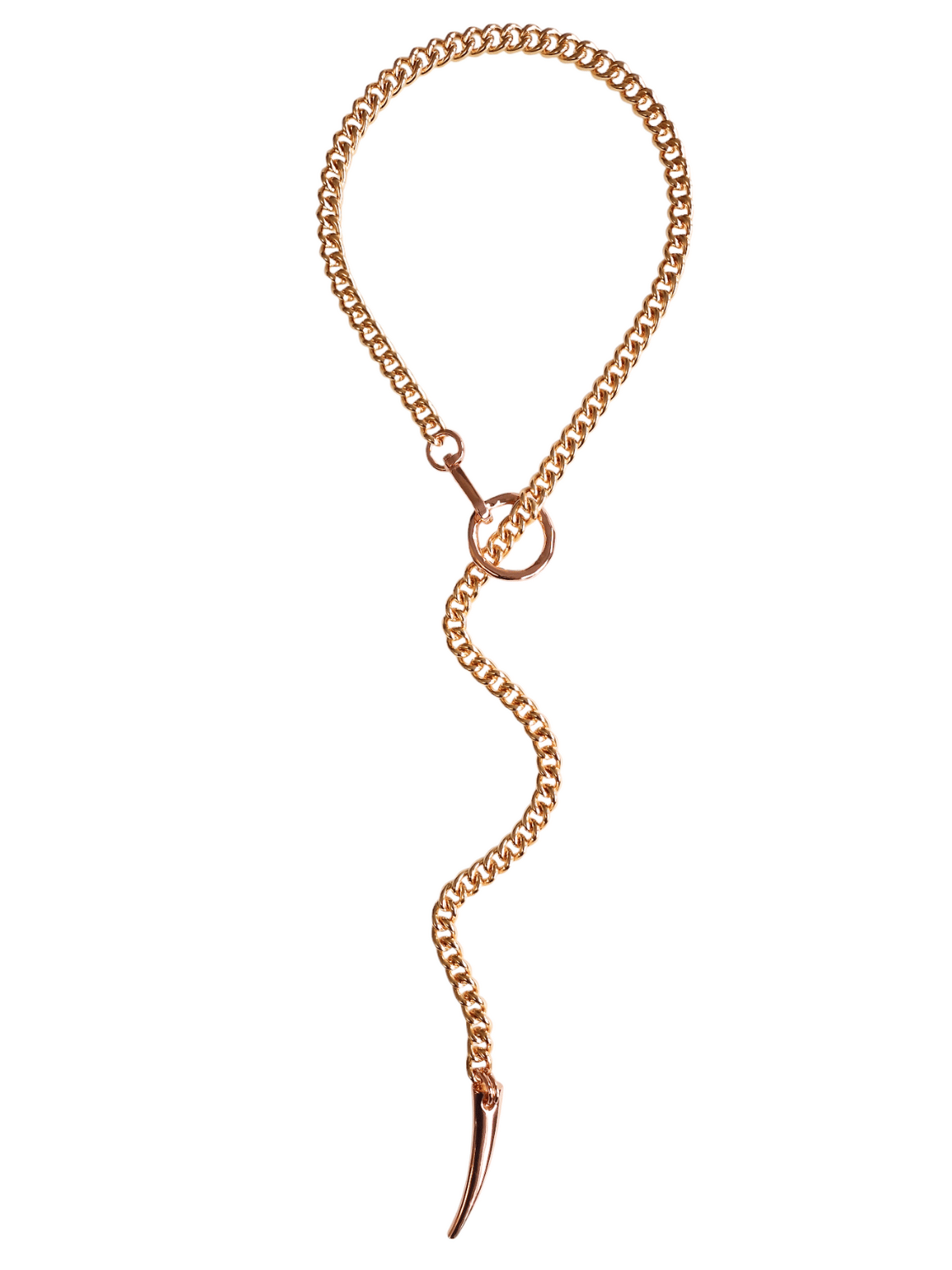 Two golds bicolor gold and rose gold sexy long chain necklace