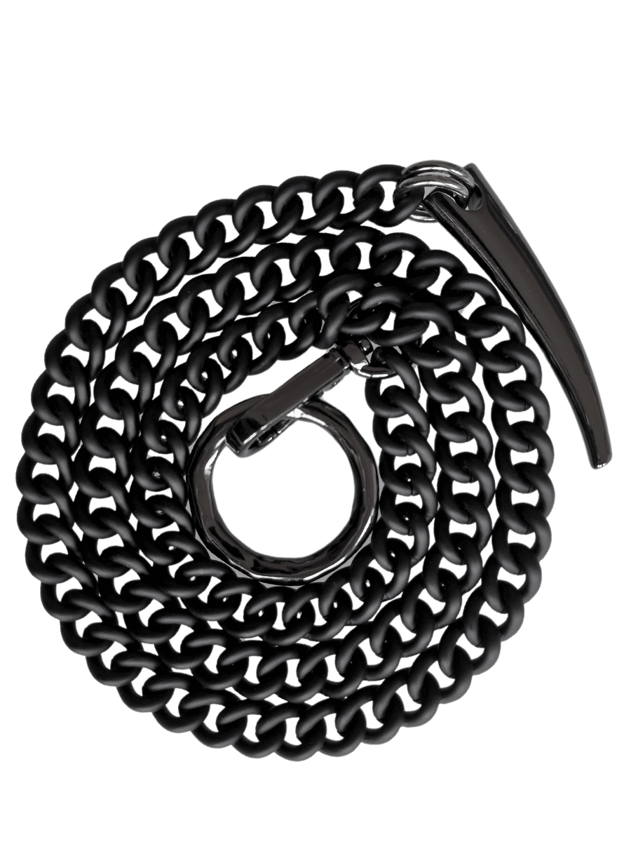black matte chain necklace in spiral shape