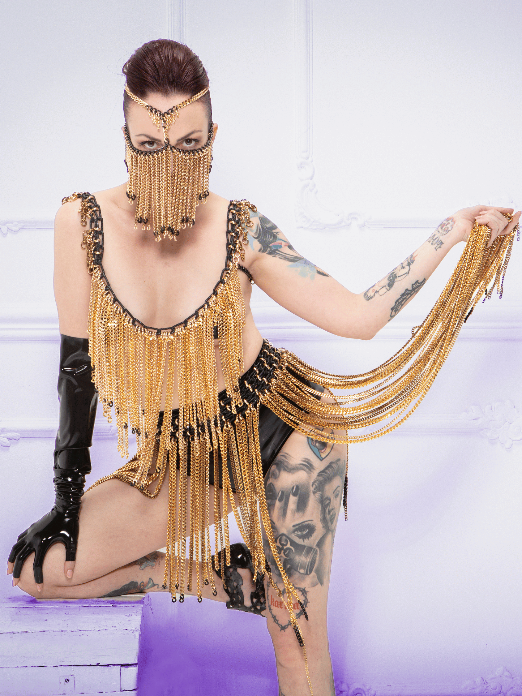 lady of arrakis chain top, veil and skirt