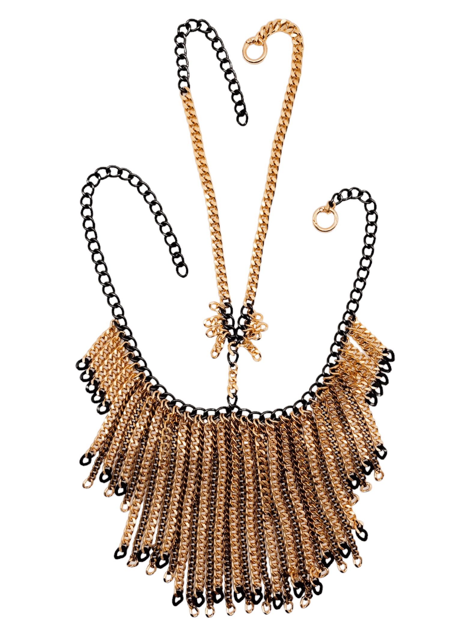 handmade chain veil mask in gold