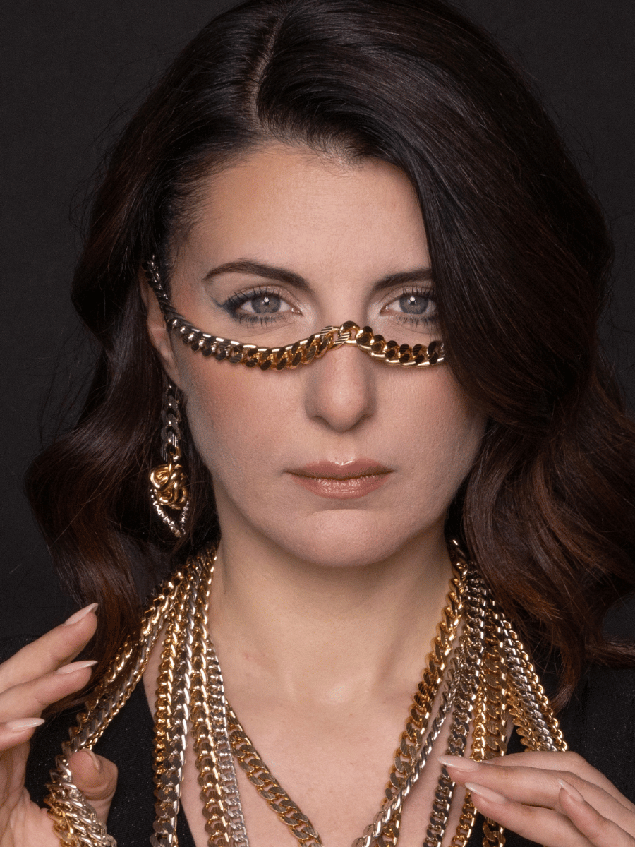 face jewelry on beautiful model