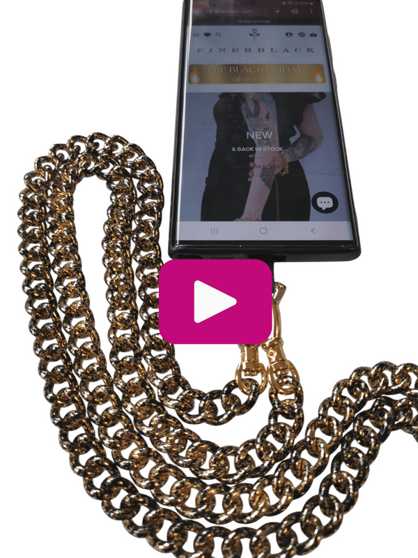 ART PHONE CHAIN - Black on Gold (Last Ones)