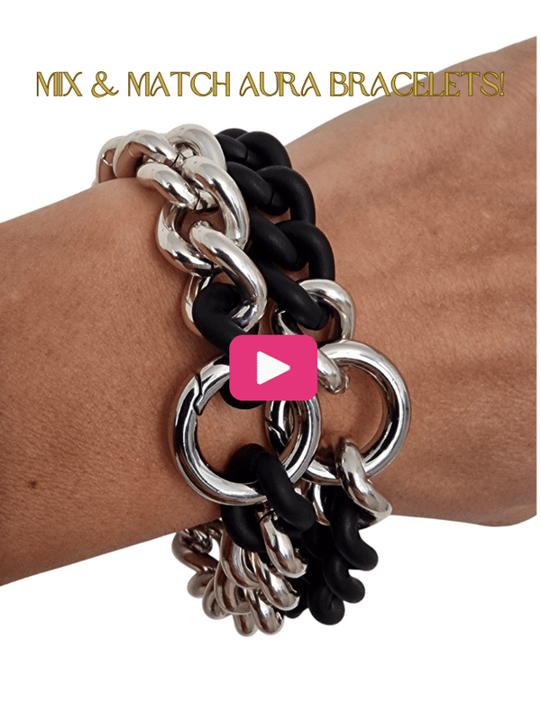 AURA Bracelet - Black & Silver