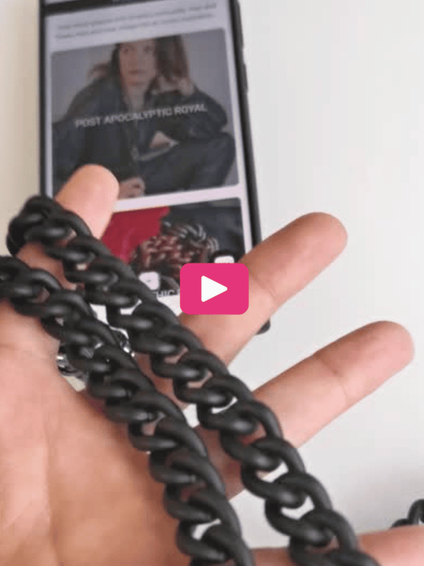 JET BLACK PHONE CHAIN - Black Matte & Gunmetal