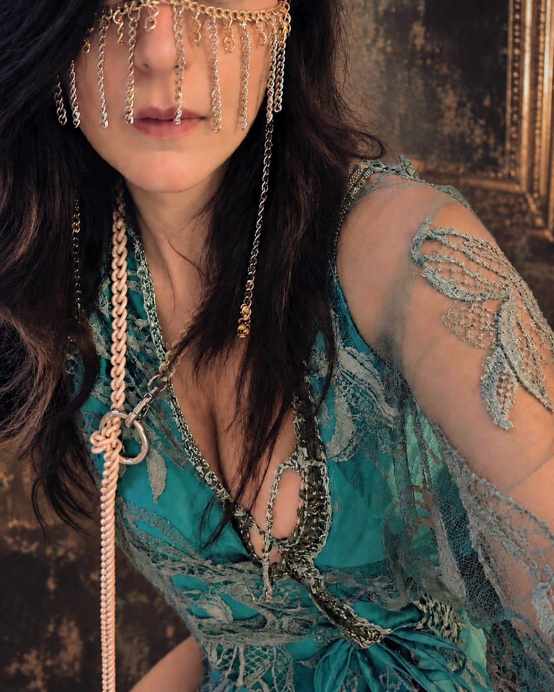 FORBIDDEN Necklace - Nude & Gunmetal (Last Ones)