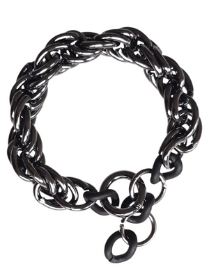 twisted chain rope gothic bracelet gunmetal black
