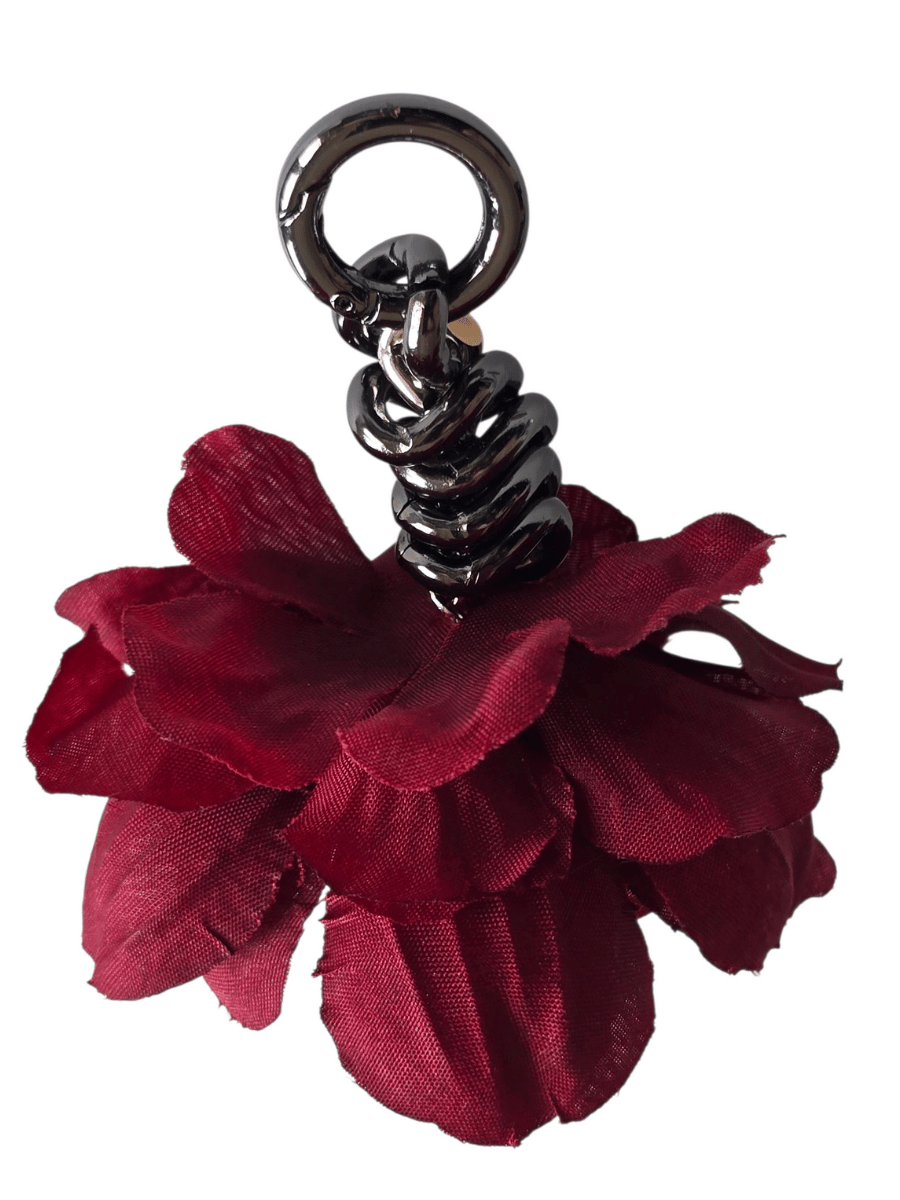 handmade fabric flower rose pendant