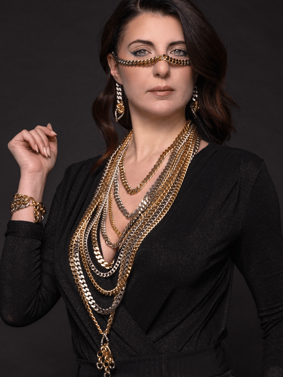 late night long multi strand statement necklace