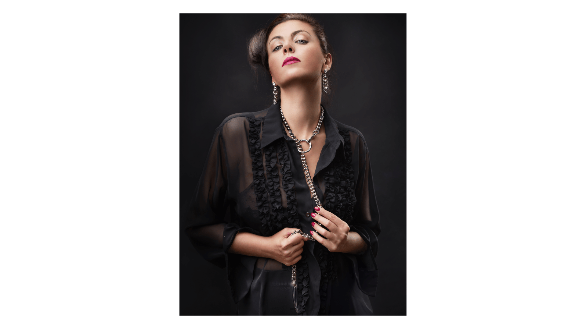 long gothic silver chain necklace