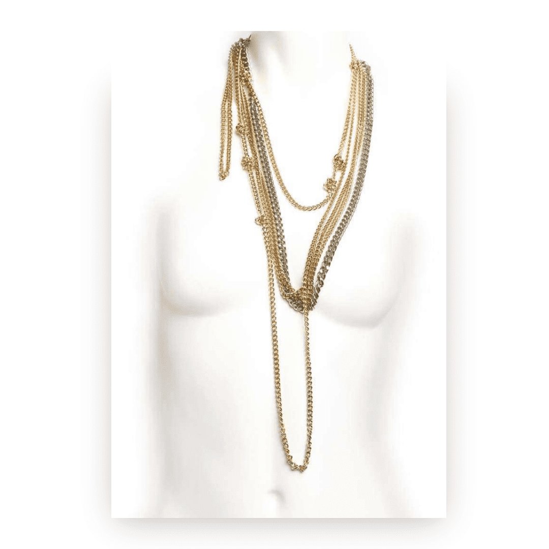 statement multi layered multi chain necklace 