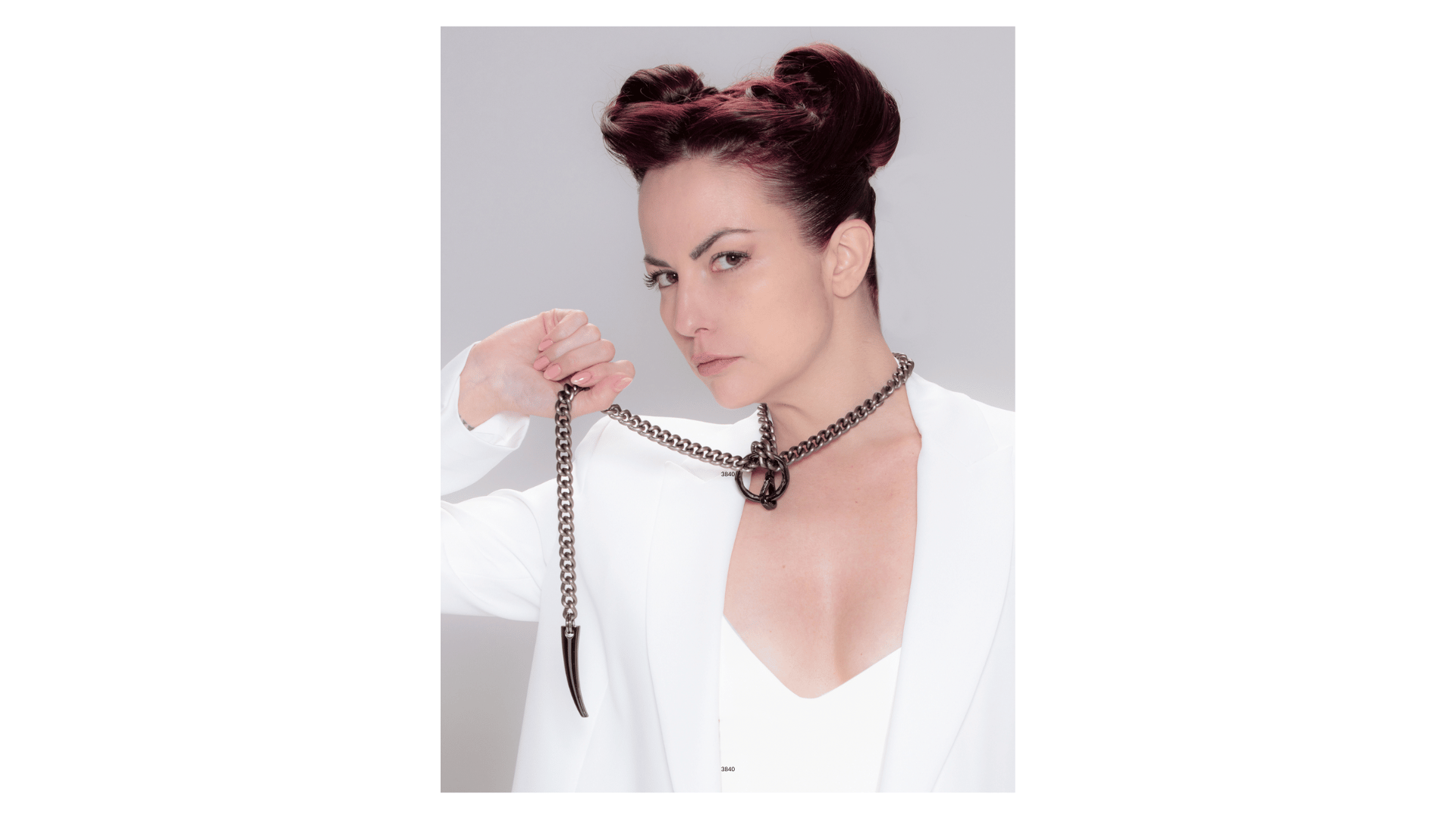 vintage gotic long chain necklace by finerblack