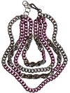 statement multistrand chain necklace lilac gunmetal