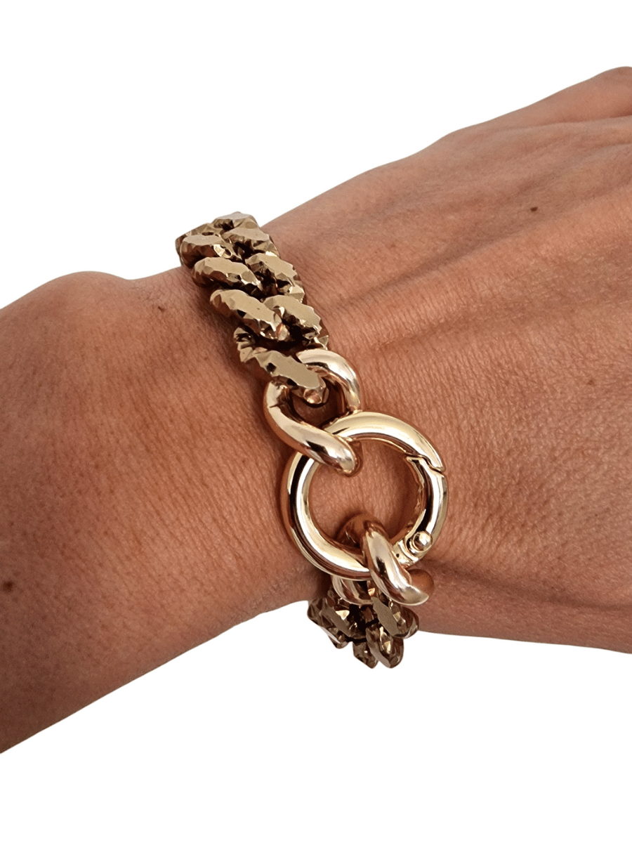 bronze gold statement chain bracelet