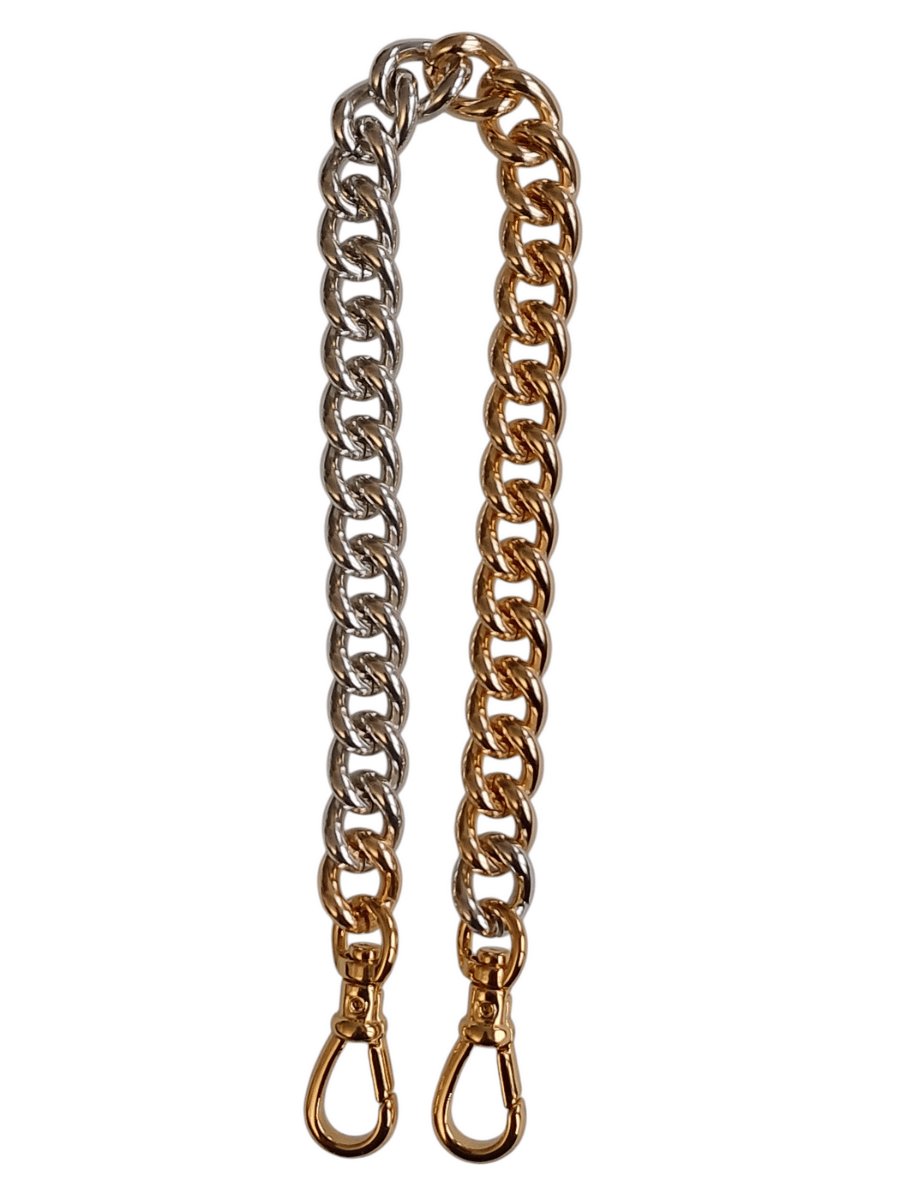 bicolor gold silver charm phone bracelet
