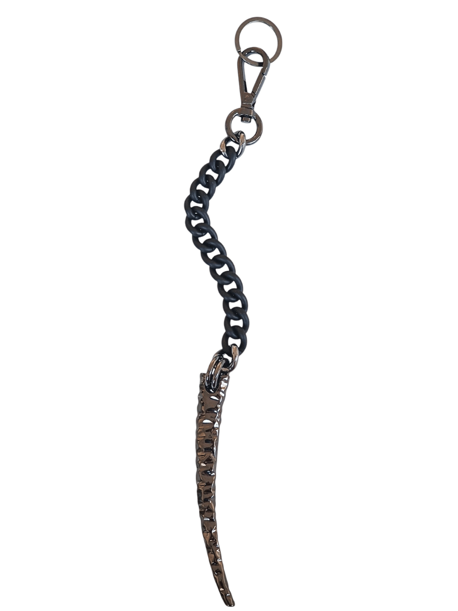 tribal keychain with long claw black matte and gunmetal