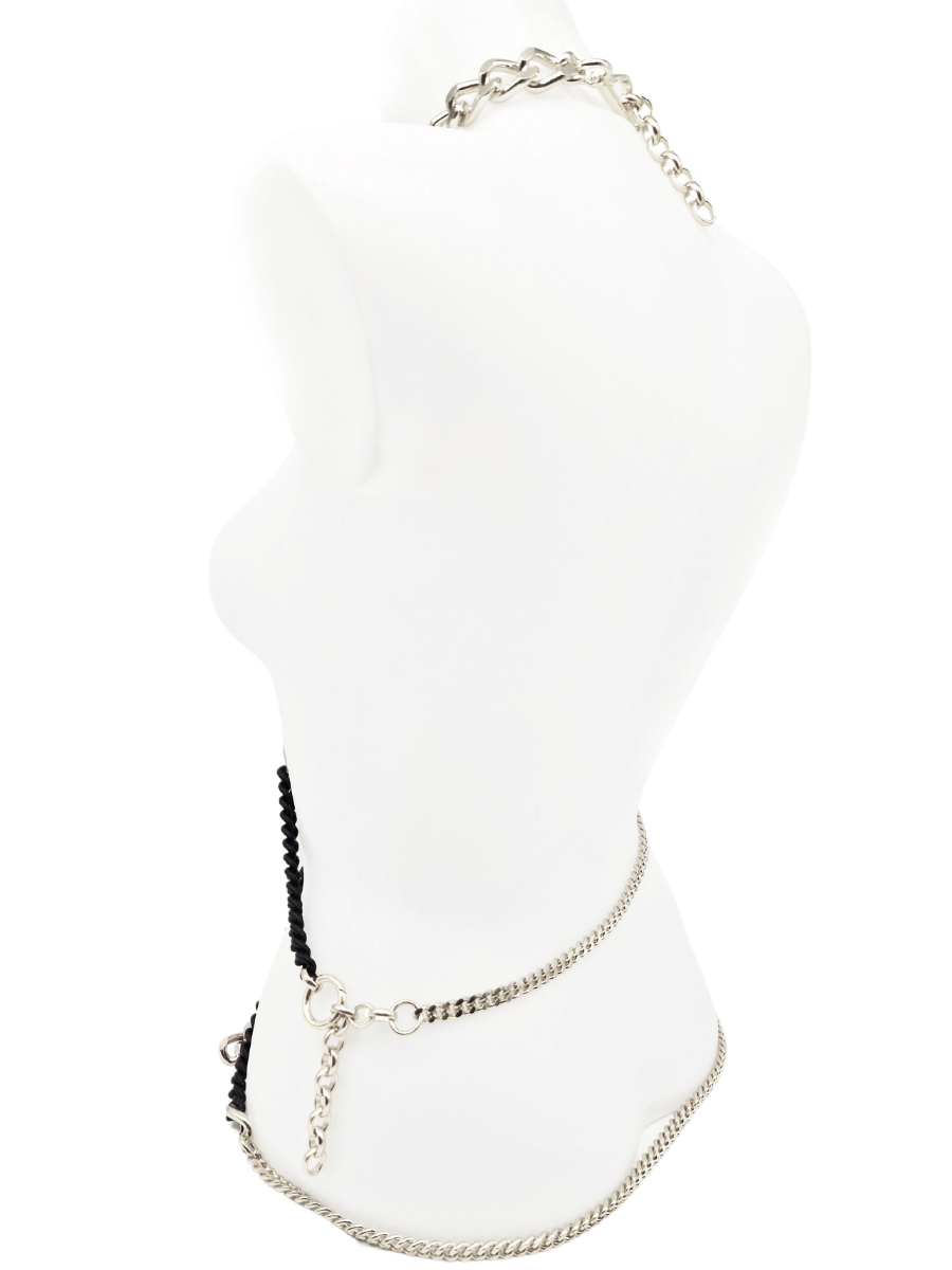 Black Body Chain Necklace - Gothic Bdsm Body Jewelry - FINERBLACK ...