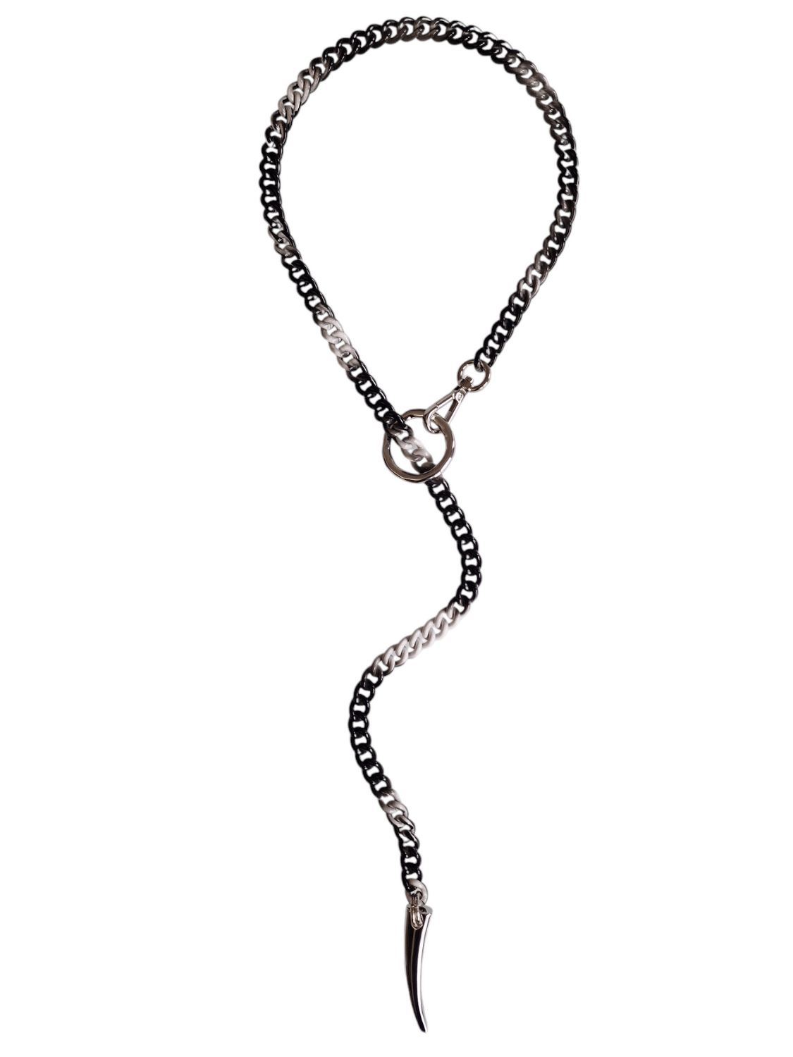 long black and white chain necklace