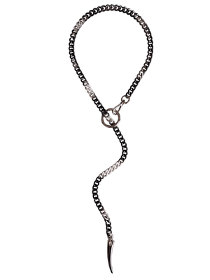 long black and white chain necklace