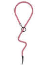 long pink gunmetal chunky chain necklace 