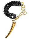 chain spike bracelet black and gold