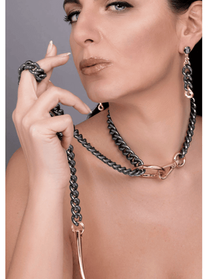 Sexy luxury chain necklace gunmetal rose gold