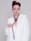 vinage burnished long chain necklace