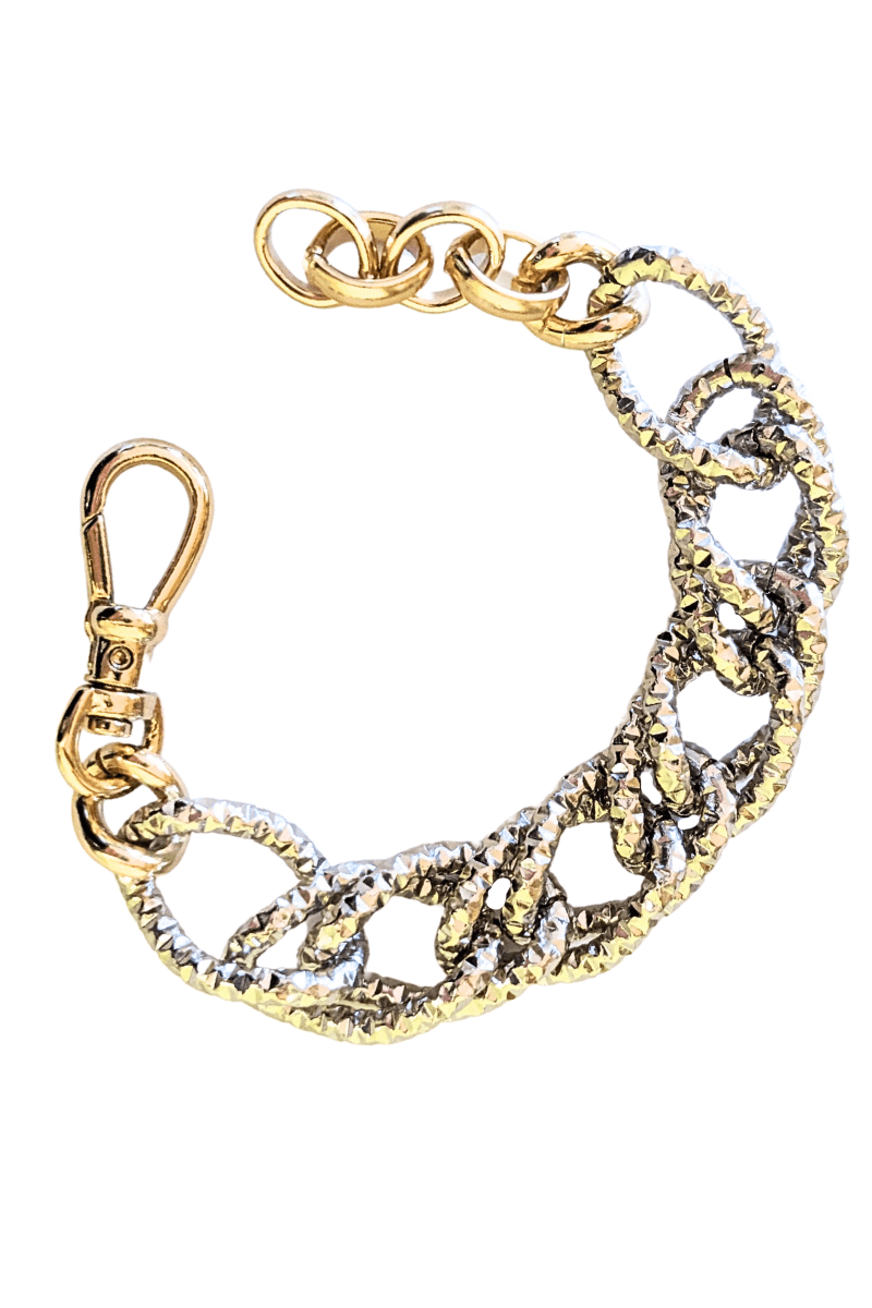 chunky chain statement bracelet with glitter chain