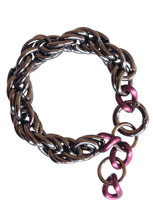 rope chain bracelet gunmetal lilac