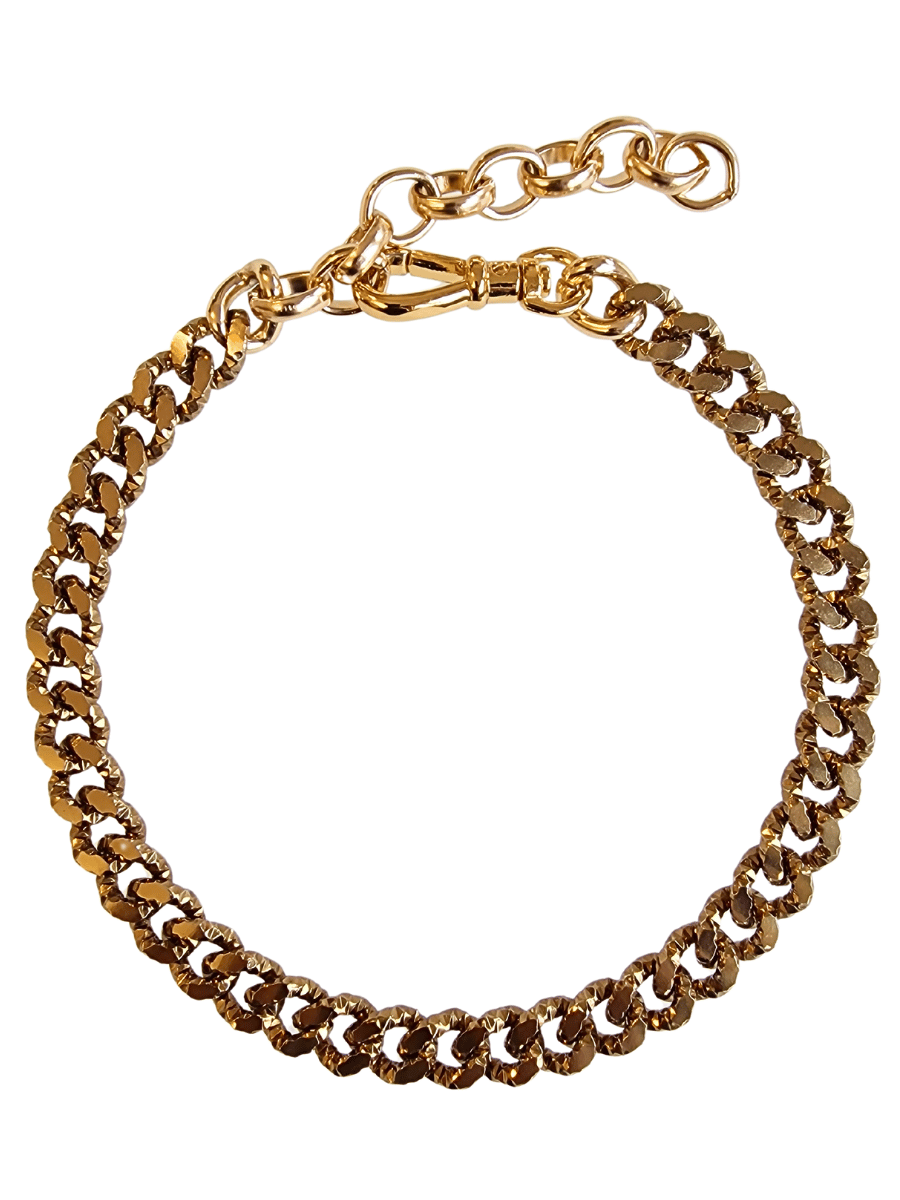 glitter bronze chain choker